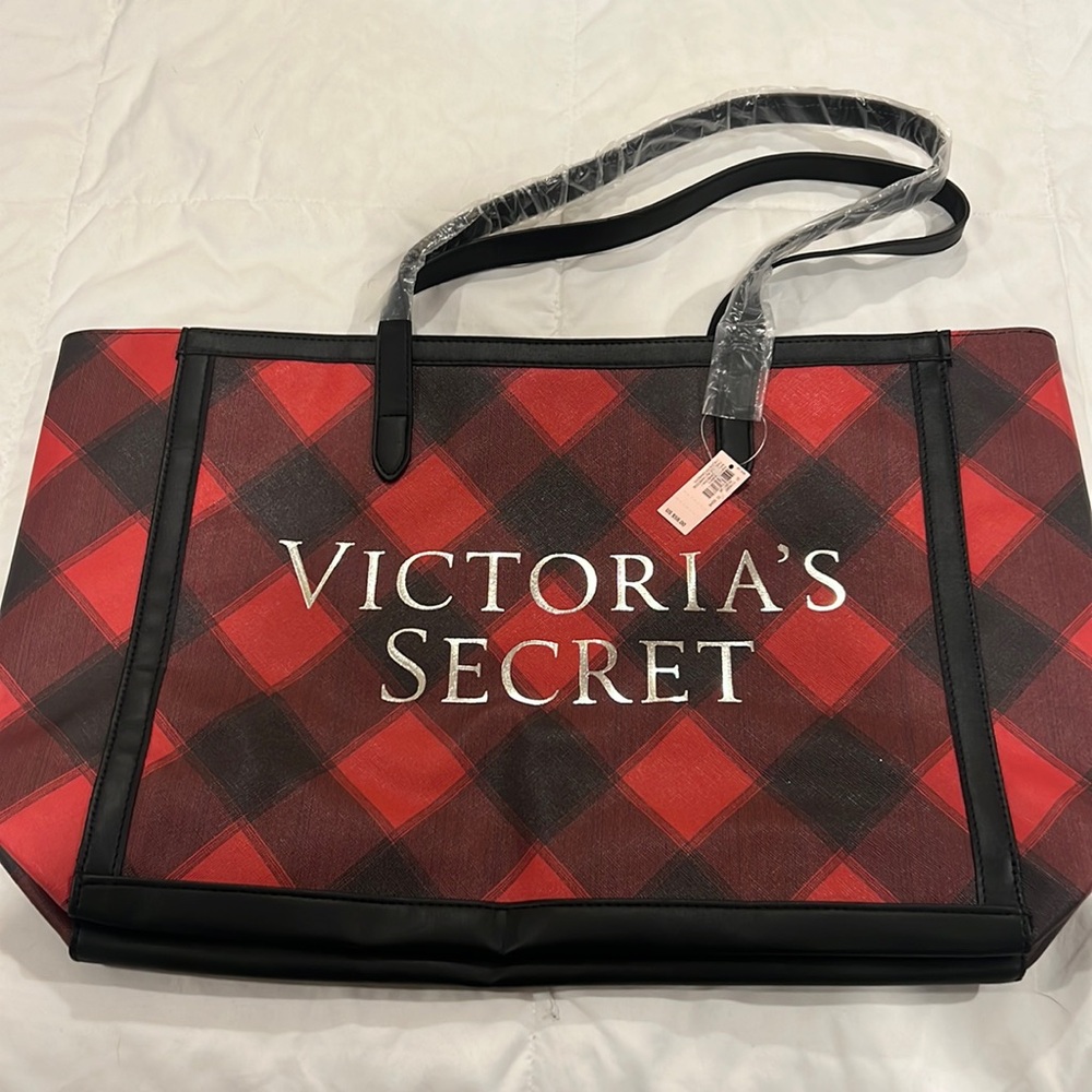 Black and red Victoria’s Secret tote bag